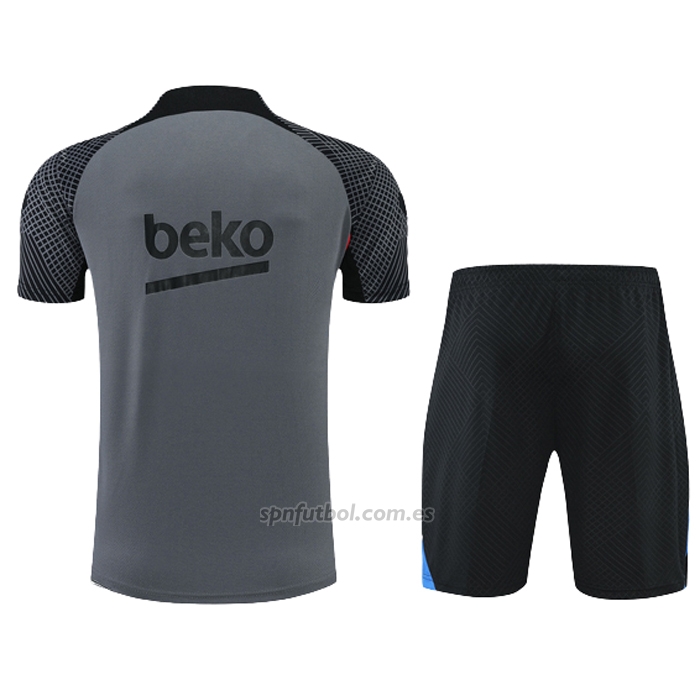 Chandal del Barcelona Manga Corta 2022-2023 Gris - Pantalon Corto